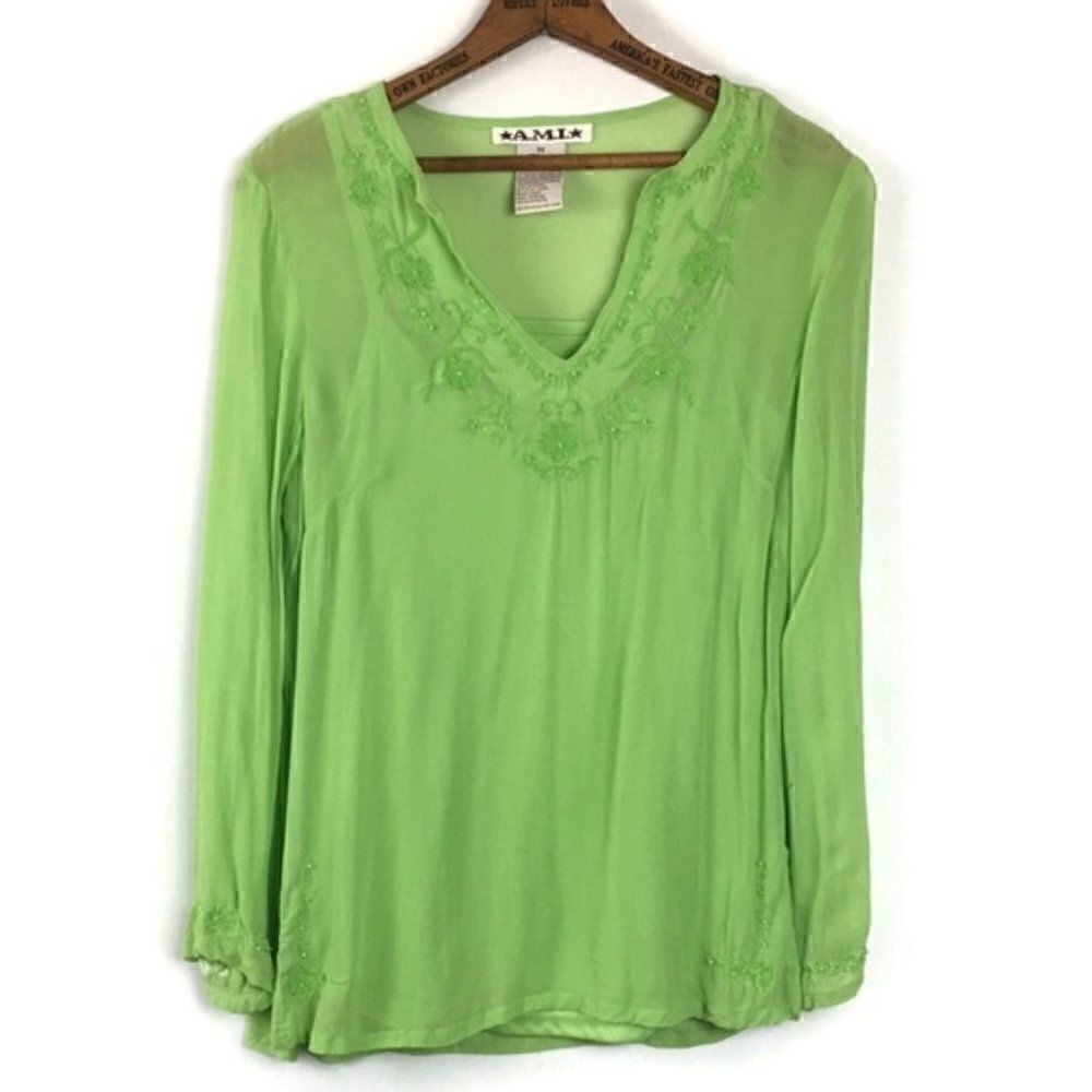 A.M.I. Neon Embellished Tunic Top - Picture 2 of 8